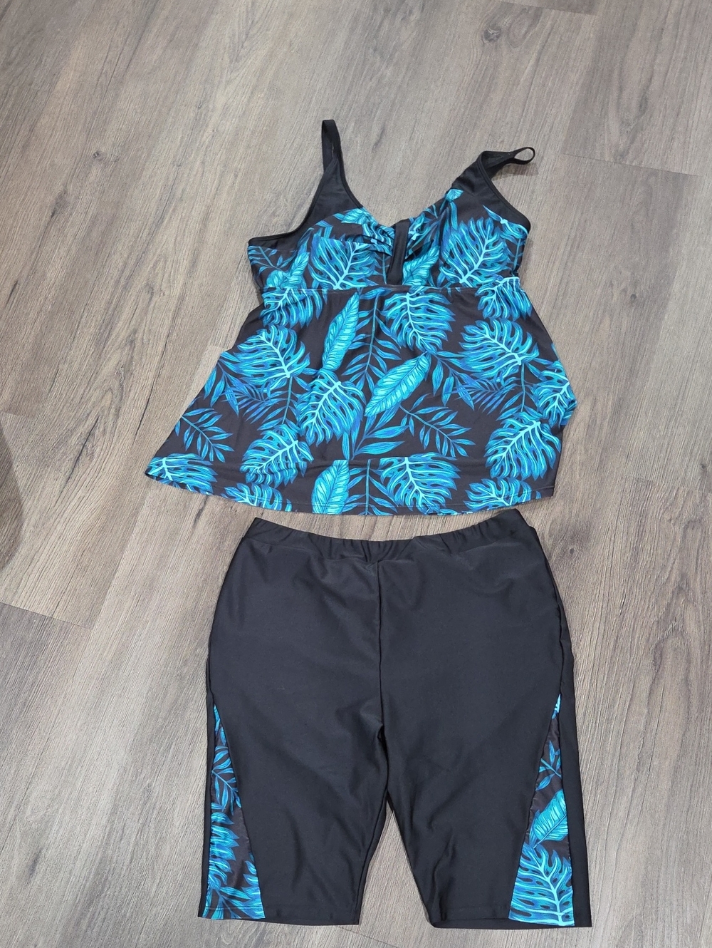 Blue Leaf Tankini Set - Women Swim